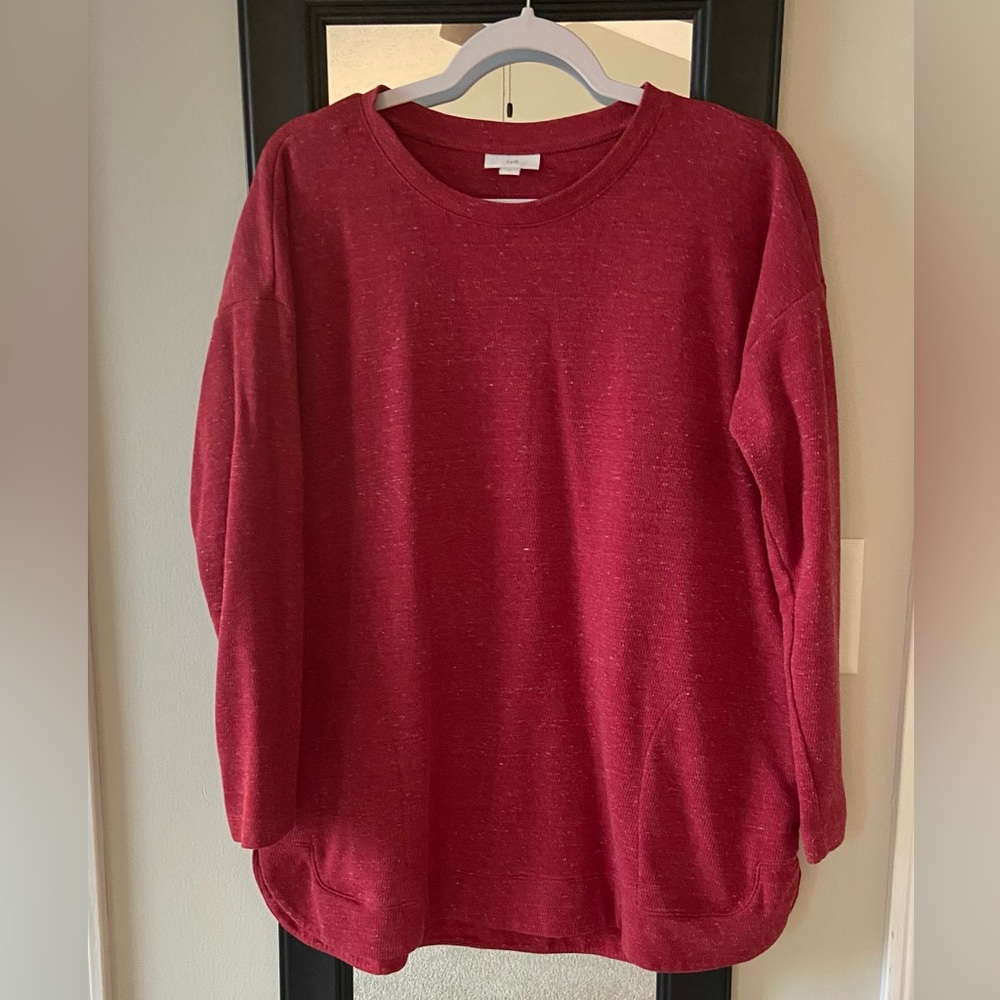 J. Jill Raspberry Tunic Length top with pockets size Medium